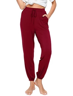 Bamboo Viscose Pajama Pants for Women Plus Size Lounge Bottoms Lightweight Yoga Jogger Sweatpants with Pocket S-4X