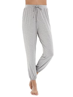 Bamboo Viscose Pajama Pants for Women Plus Size Lounge Bottoms Lightweight Yoga Jogger Sweatpants with Pocket S-4X