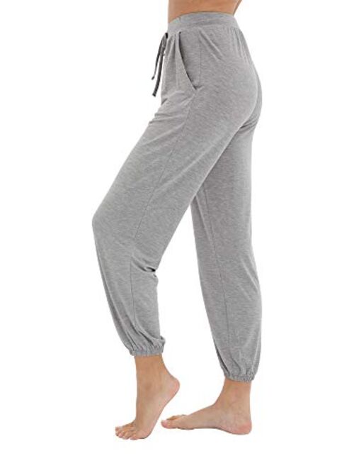 WiWi Bamboo Viscose Pajama Pants for Women Plus Size Lounge Bottoms Lightweight Yoga Jogger Sweatpants with Pocket S-4X