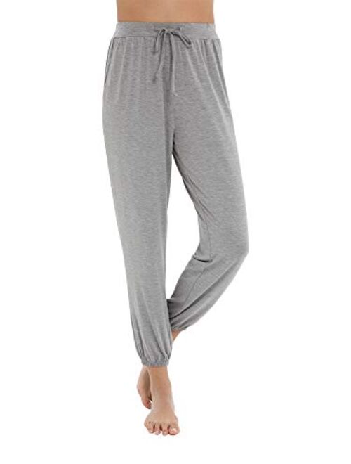 WiWi Bamboo Viscose Pajama Pants for Women Plus Size Lounge Bottoms Lightweight Yoga Jogger Sweatpants with Pocket S-4X