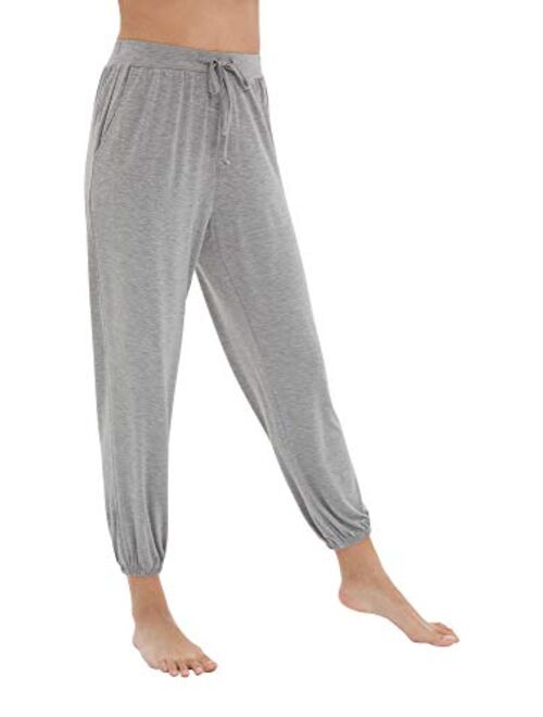 WiWi Bamboo Viscose Pajama Pants for Women Plus Size Lounge Bottoms Lightweight Yoga Jogger Sweatpants with Pocket S-4X