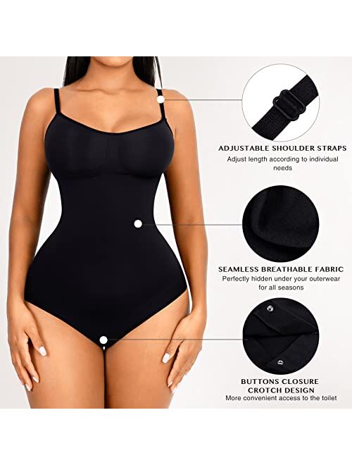 FeelinGirl Shapewear Bodysuit Tummy Control Shapewear for Women Seamless Sculpting Body Shaper