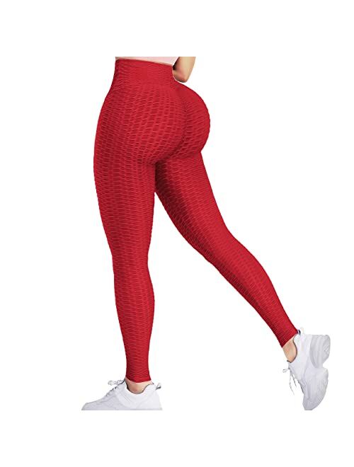 FeelinGirl Women's Butt Lifting Yoga Pants Workout Leggings High Waisted Pants Joggers Tights for Yoga Running