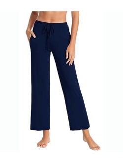 Bamboo Viscose Pajama Pants for Women Casual Sweatpants Soft Stretchy Bottoms Lightweight Drawstring Sleep Pant S-XXL