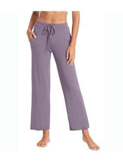 Bamboo Viscose Pajama Pants for Women Casual Sweatpants Soft Stretchy Bottoms Lightweight Drawstring Sleep Pant S-XXL