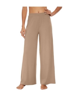 Women's Casual Loose Wide Leg Palazzo Pants Bamboo Viscose Yoga Sweatpants Comfy Lounge Pajama Bottoms S-XXL