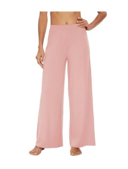 Women's Casual Loose Wide Leg Palazzo Pants Bamboo Viscose Yoga Sweatpants Comfy Lounge Pajama Bottoms S-XXL