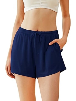 Bamboo Viscose Sleep Shorts for Women Soft Pajama Bottoms Casual Lounge Shorts Plus Size Boxers Sleepwear S-4X