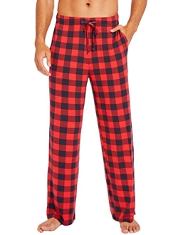 Mens Bamboo Viscose Pajama Pants Soft Lounge Bottoms Knit Big and Long Sweatpants Lightweight Sleep Pant Drawstring S-4X