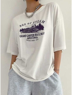 Letter Graphic Drop Shoulder Tee