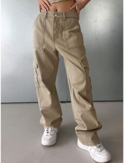 Flap Pocket Side Cargo Jeans