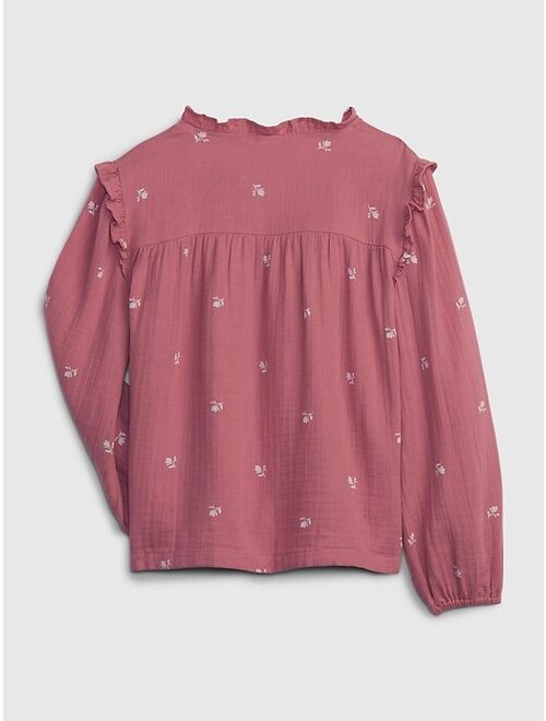 Gap Kids Print Crinkle Gauze Top