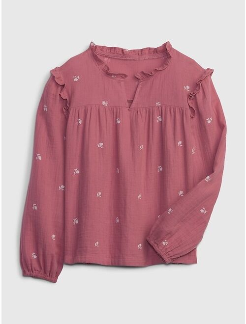 Gap Kids Print Crinkle Gauze Top