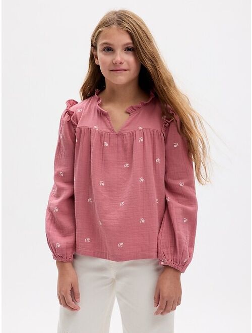 Gap Kids Print Crinkle Gauze Top