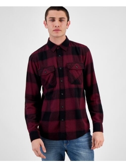 Men's Charles Regular-Fit Plaid Button-Down Flannel Shirt, Created for Macy's