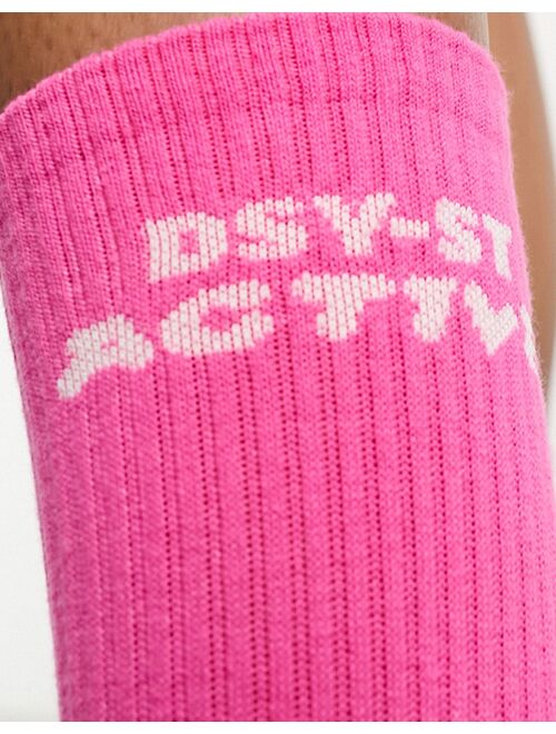 Daisy Street Active Neon socks in pink