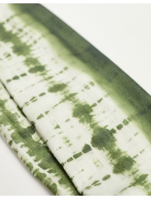 Daisy Street x Chloe Davie wide jersey headband in green tie dye print