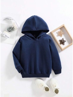 Young Boy Solid Hooded Sweatshirt