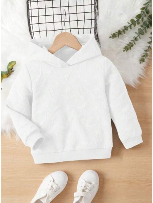 SHEIN Kids EVRYDAY Young Boy Solid Hooded Sweatshirt