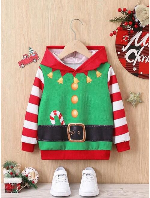 Young Boy Christmas Print Hoodie