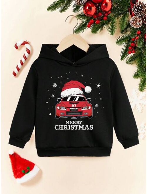 Young Boy Christmas Print Hoodie