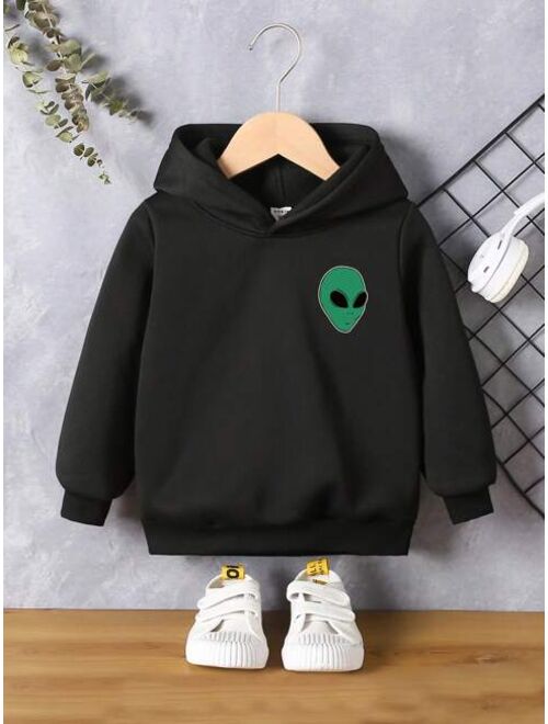 Young Boy Alien Print Hoodie