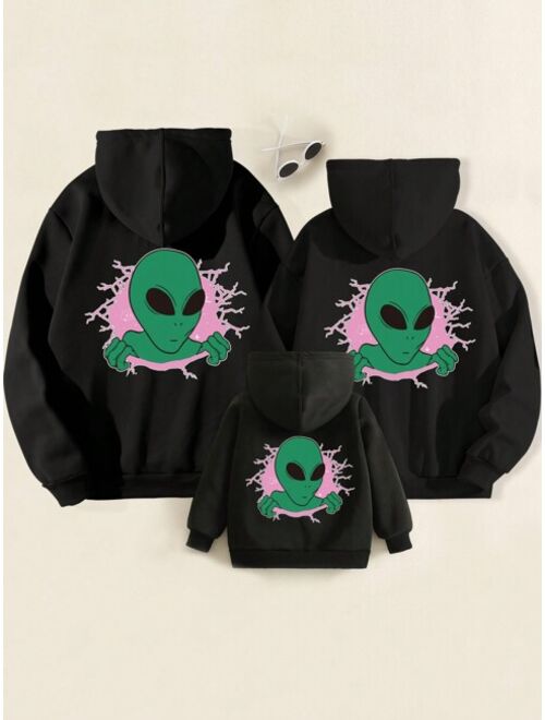 Young Boy Alien Print Hoodie