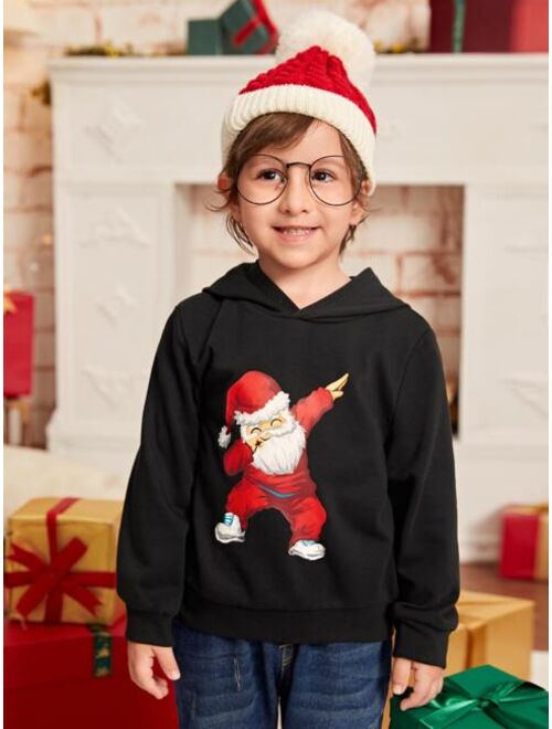 SHEIN Toddler Boys Christmas Print Hoodie