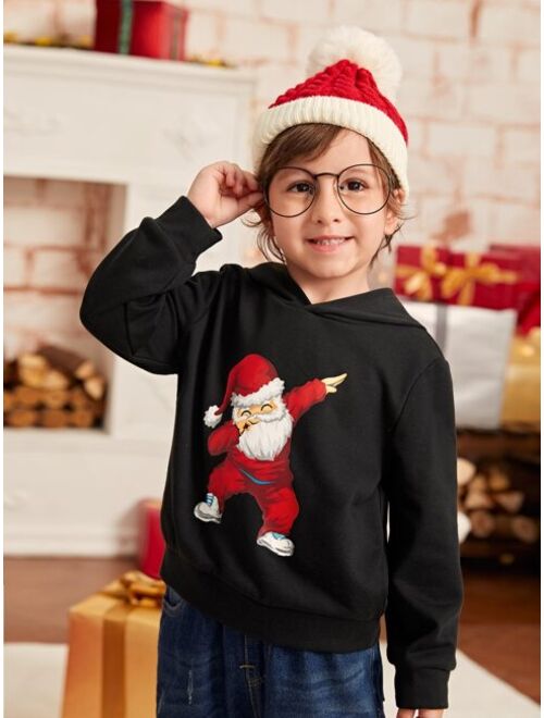 SHEIN Toddler Boys Christmas Print Hoodie