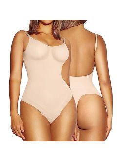 Shapewear Bodysuit for Women Tummy Control Thong Body Shaper Backless Seamless Bodysuit