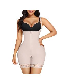 Tummy Control Shapewear for Women Butt Lifter Mid Thigh Fajas Colombianas Zipper Open Bust Body Shaper