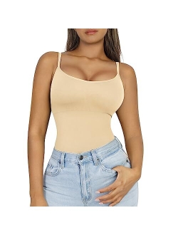 Compression Cami for Women Tummy Control Camisole with Padded Bras Scoop Neck Shapewear Tank Tops