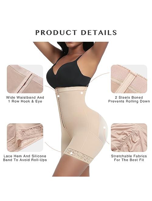 FeelinGirl Tummy Control Shapewear for Women Fajas Colombianas High Waist Body Shaper Butt Lifter Shorts Shapewear