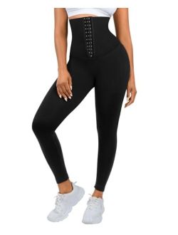 High Waisted Corset Leggings for Women Seamless Slim Tummy Control Waist Shaper Athletic Workout Yoga Pants