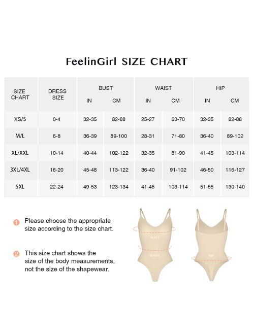 FeelinGirl Thong Shapewear for Women Tummy Control Seamless Body Shaper Women Full Bust Bodysuit