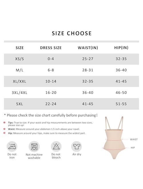 FeelinGirl Shapewear for Women Tummy Control Thong Faja Panties Seamless Body Shaper High Waisted Girdles Underwear