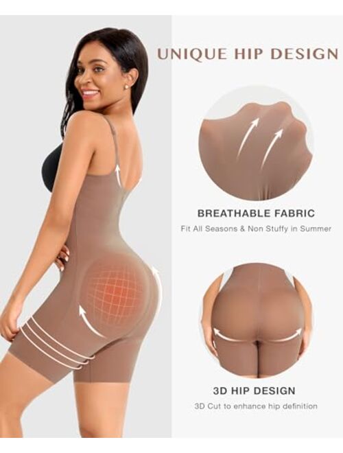 FeelinGirl Shapewear for Women Tummy Control Full Body Shaper Bodysuit Butt Lifter Thigh Slimmer