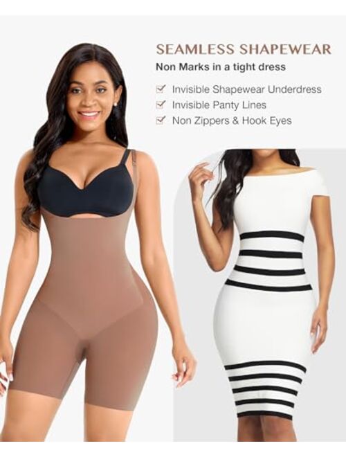 FeelinGirl Shapewear for Women Tummy Control Full Body Shaper Bodysuit Butt Lifter Thigh Slimmer