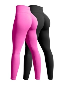 Women's 2 Piece Yoga Legging Seamless Workout High Waist Butt Liftings Athletic Leggings