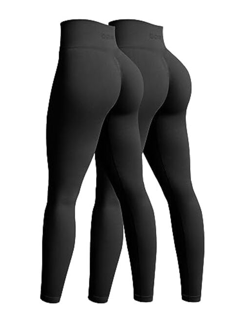 OQQ Women's 2 Piece Yoga Legging Seamless Workout High Waist Butt Liftings Athletic Leggings