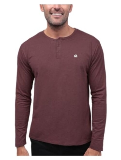 INTO THE AM Long Sleeve Henley Shirts for Men S - 4XL Casual Lightweight Fitted Longsleeve