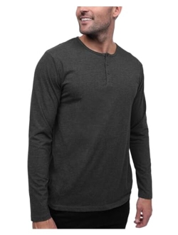 INTO THE AM Long Sleeve Henley Shirts for Men S - 4XL Casual Lightweight Fitted Longsleeve