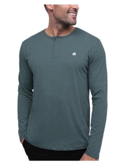 INTO THE AM Long Sleeve Henley Shirts for Men S - 4XL Casual Lightweight Fitted Longsleeve