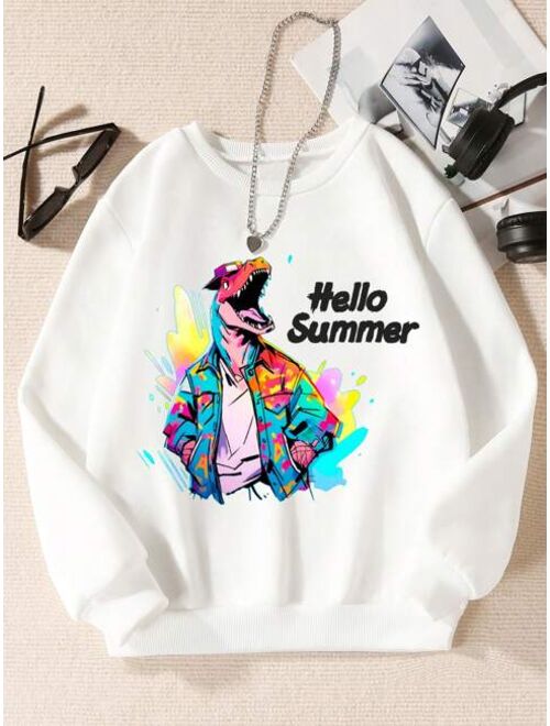 Tween Boy Slogan Graphic Thermal Lined Pullover