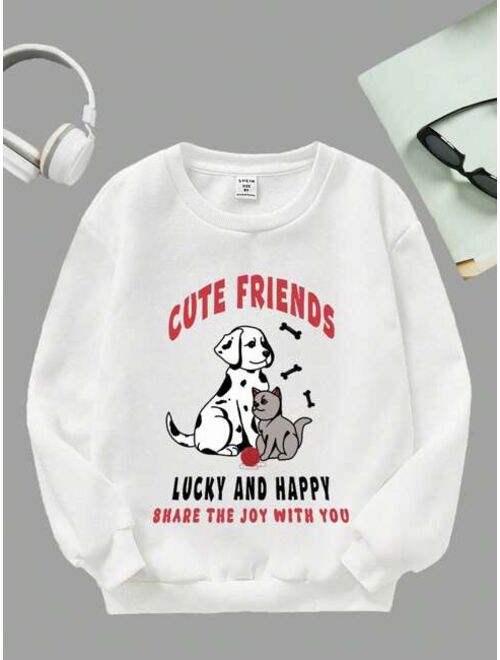 Tween Boy Dog Slogan Graphic Sweatshirt