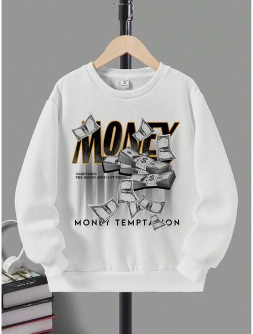 Tween Boy Slogan Graphic Thermal Lined Sweatshirt