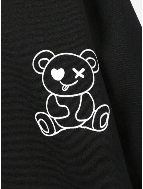 Tween Boy Bear Print Sweatshirt