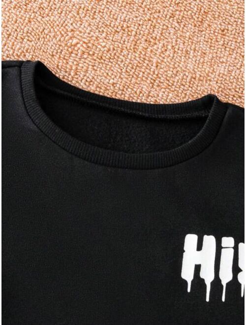 Tween Boy Expression Print Thermal Lined Sweatshirt