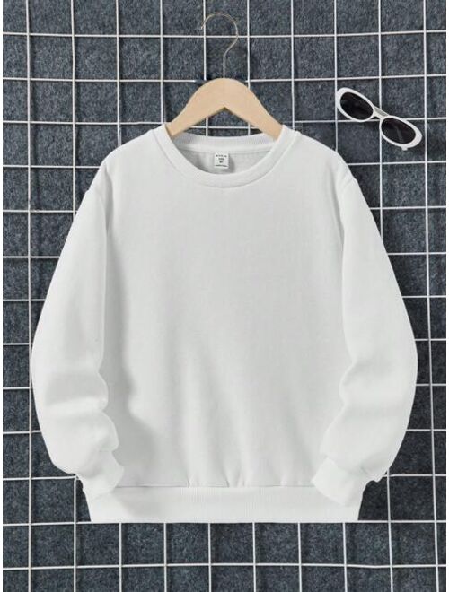 Boys Solid Thermal Lined Sweatshirt