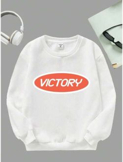 Tween Boy Letter Graphic Pullover